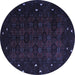 Round Persian Blue Traditional Rug, tr2358blu