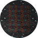 Round Persian Light Blue Traditional Rug, tr2358lblu