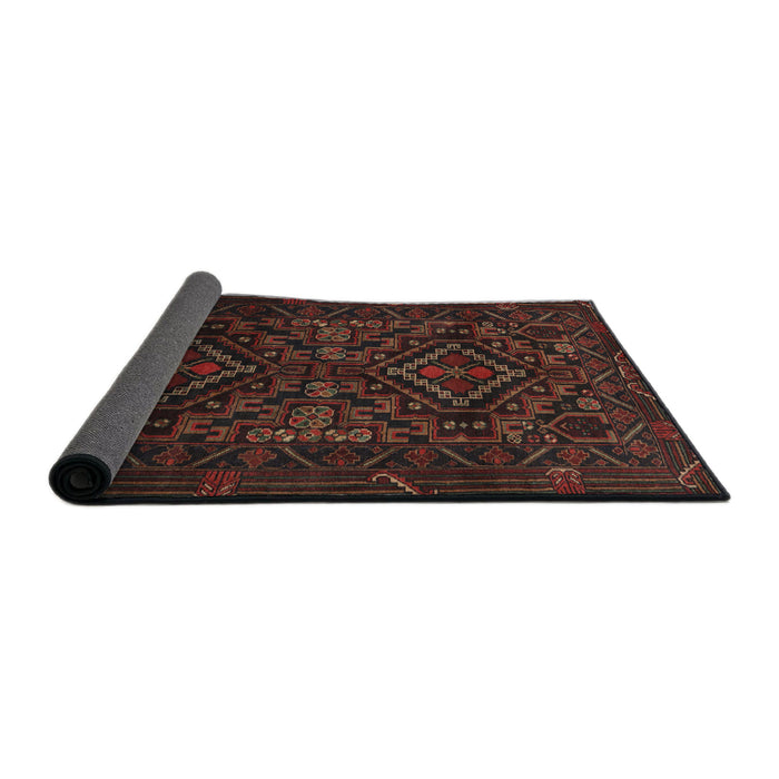 Sideview of Traditional Dark Brown Persian Rug, tr2359