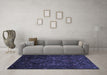 Machine Washable Persian Blue Traditional Rug in a Living Room, wshtr2359blu