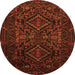 Square Persian Orange Traditional Rug, tr2359org