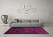 Machine Washable Persian Pink Traditional Rug in a Living Room, wshtr2359pnk