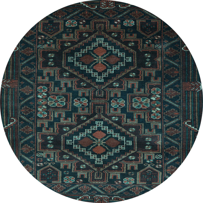 Round Machine Washable Persian Light Blue Traditional Rug, wshtr2359lblu