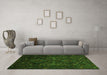 Machine Washable Persian Green Traditional Area Rugs in a Living Room,, wshtr2359grn