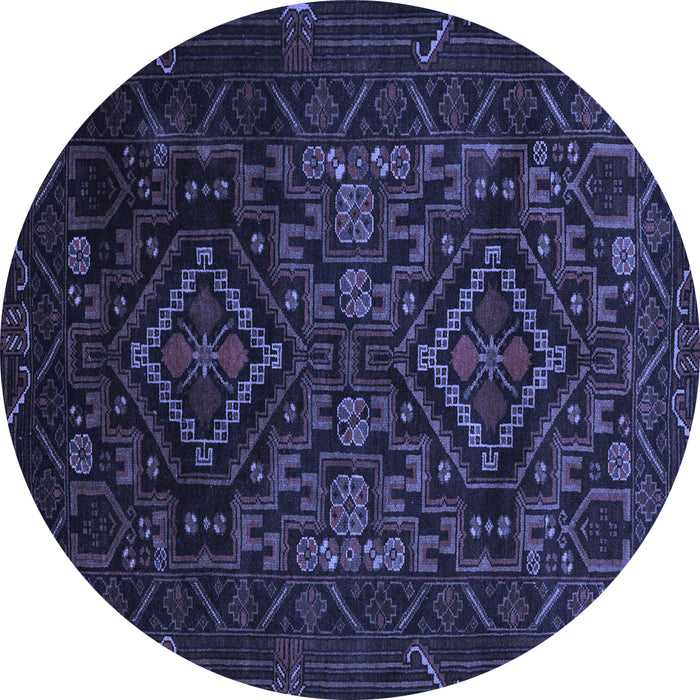 Round Persian Blue Traditional Rug, tr2359blu