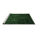 Sideview of Machine Washable Persian Emerald Green Traditional Area Rugs, wshtr2359emgrn