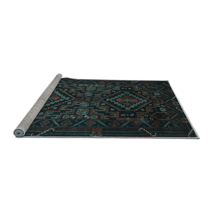 Sideview of Machine Washable Persian Light Blue Traditional Rug, wshtr2359lblu