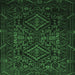 Square Machine Washable Persian Emerald Green Traditional Area Rugs, wshtr2359emgrn