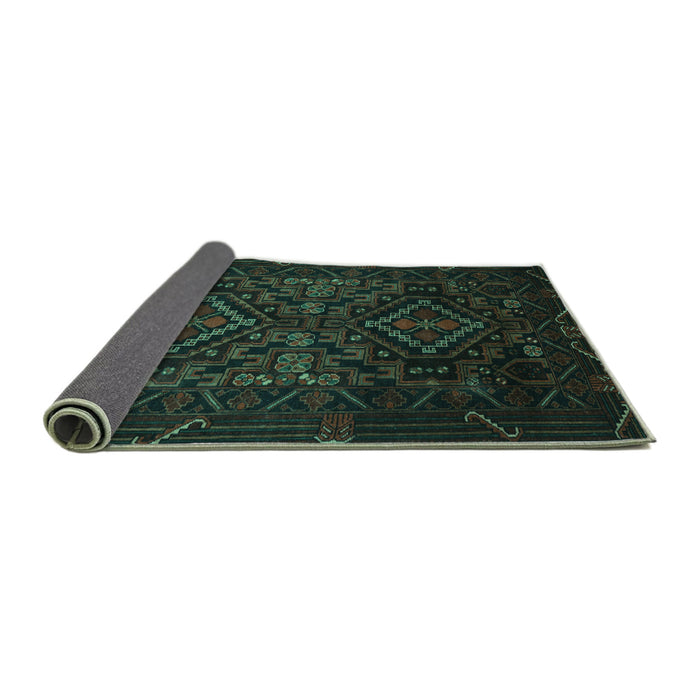 Sideview of Persian Turquoise Traditional Rug, tr2359turq