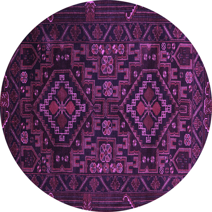 Round Machine Washable Persian Purple Traditional Area Rugs, wshtr2359pur