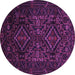 Round Machine Washable Persian Purple Traditional Area Rugs, wshtr2359pur