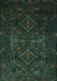 Machine Washable Persian Turquoise Traditional Area Rugs, wshtr2359turq