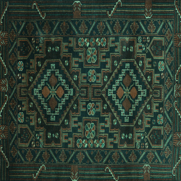 Square Persian Turquoise Traditional Rug, tr2359turq