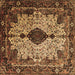 Square Medallion Brown Traditional Rug, tr235brn