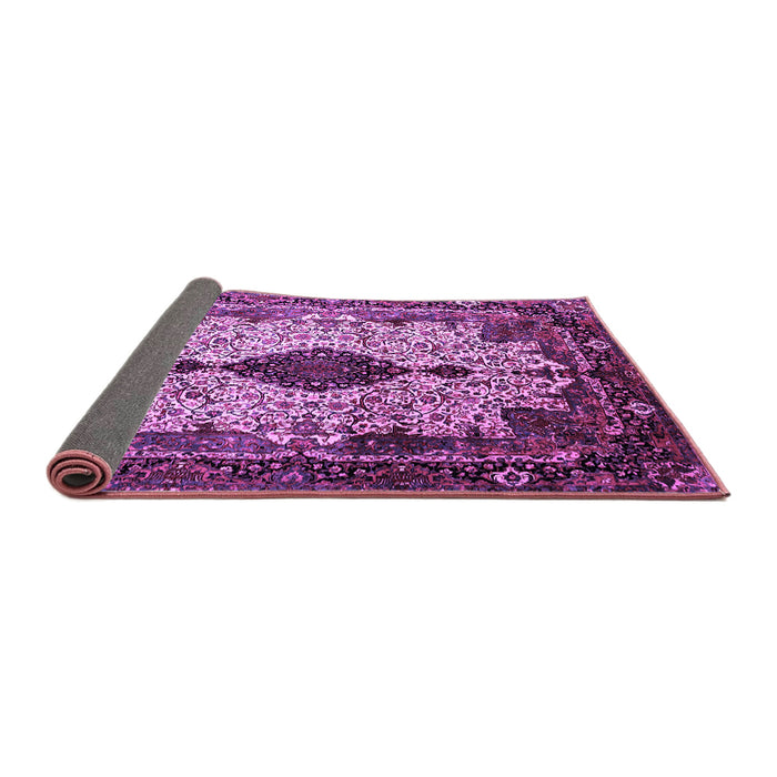 Sideview of Medallion Purple Traditional Rug, tr235pur