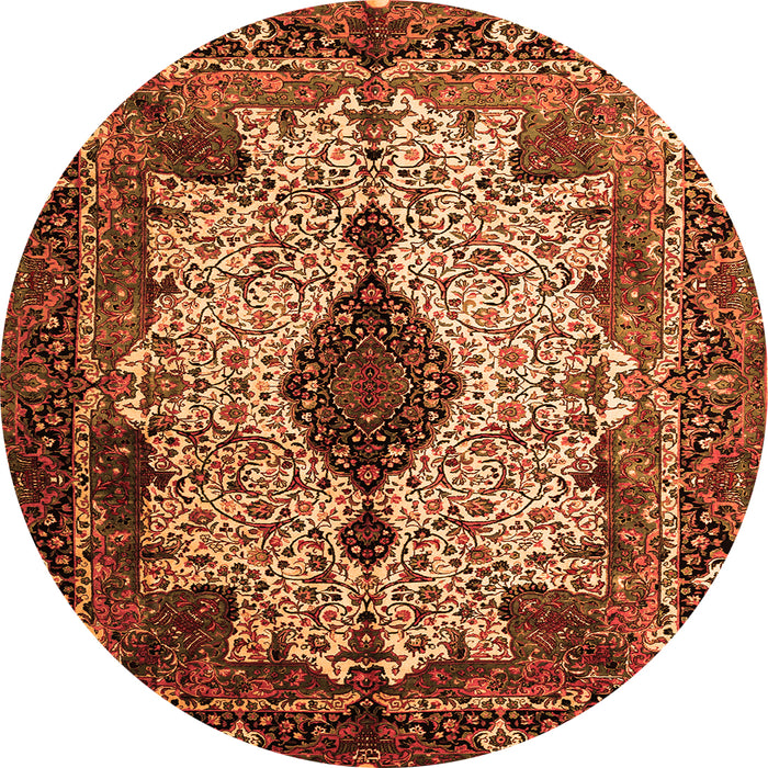 Square Medallion Orange Traditional Rug, tr235org