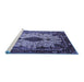 Sideview of Machine Washable Medallion Blue Traditional Rug, wshtr235blu