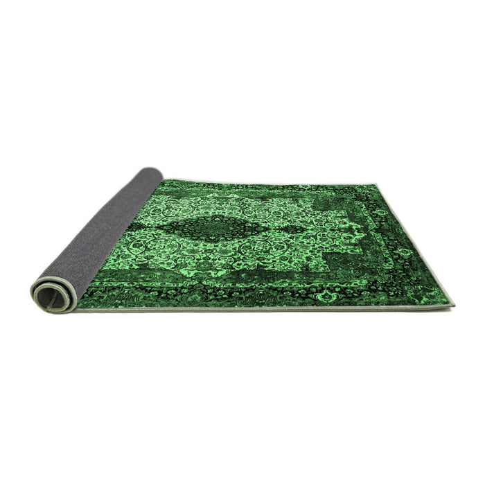 Sideview of Medallion Emerald Green Traditional Rug, tr235emgrn