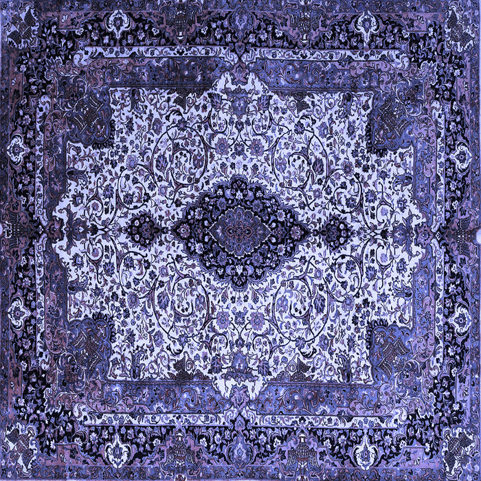 Square Medallion Blue Traditional Rug, tr235blu