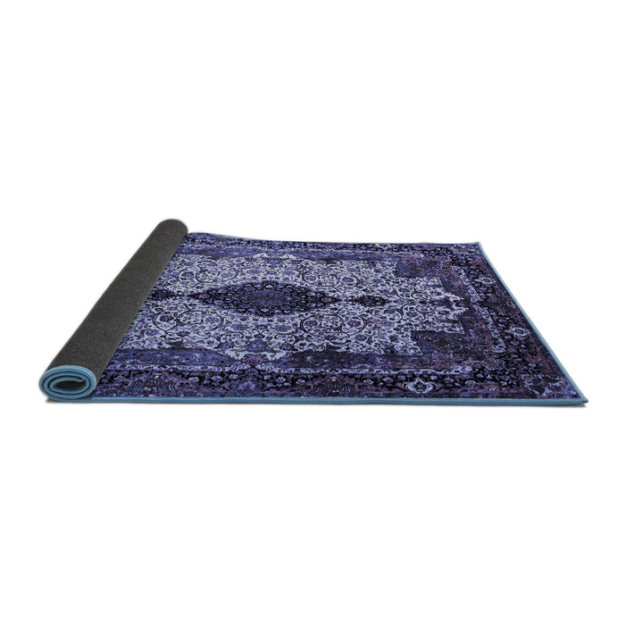 Sideview of Medallion Blue Traditional Rug, tr235blu