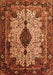 Serging Thickness of Machine Washable Medallion Orange Traditional Area Rugs, wshtr235org