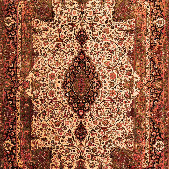 Medallion Orange Traditional Rug, tr235org