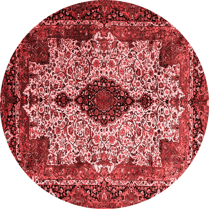 Machine Washable Medallion Red Traditional Rug, wshtr235red