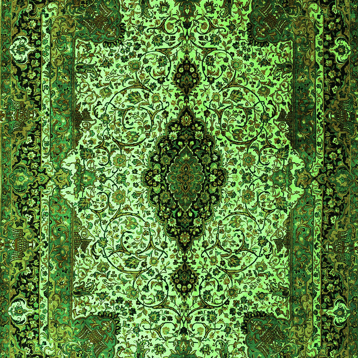 Medallion Green Traditional Rug, tr235grn