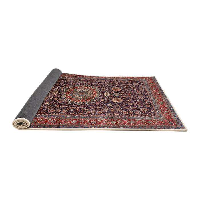 Sideview of Traditional Orange Salmon Pink Medallion Rug, tr236