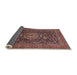 Sideview of Traditional Orange Salmon Pink Medallion Rug, tr236