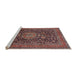 Sideview of Machine Washable Traditional Orange Salmon Pink Rug, wshtr236