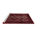 Sideview of Machine Washable Traditional Tomato Red Rug, wshtr2360