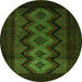 Machine Washable Southwestern Green Country Area Rugs, wshtr2360grn