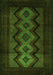 Serging Thickness of Machine Washable Southwestern Green Country Area Rugs, wshtr2360grn