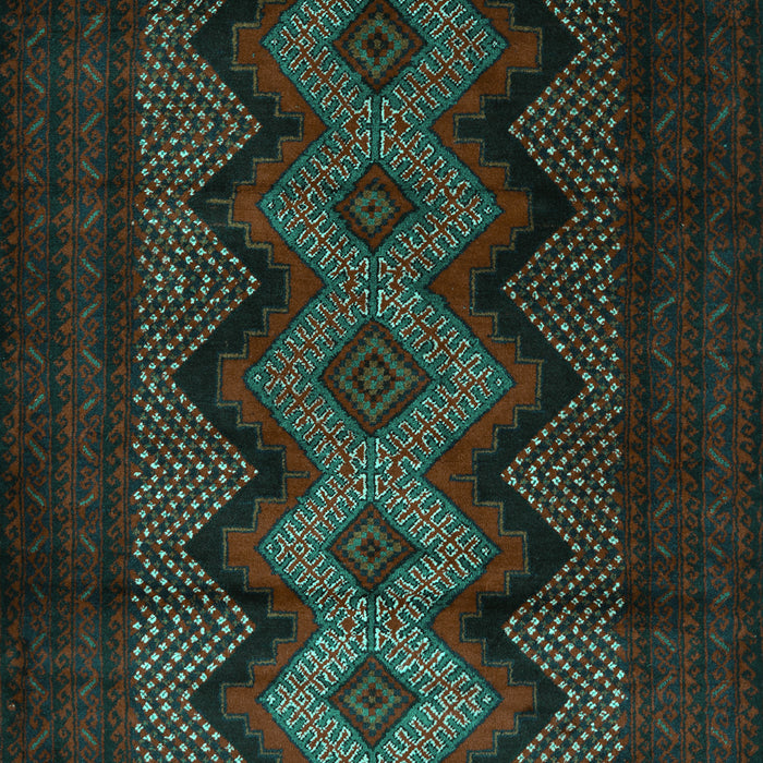 Machine Washable Southwestern Turquoise Country Area Rugs, wshtr2360turq