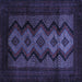 Square Southwestern Blue Country Rug, tr2360blu