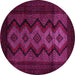 Round Southwestern Pink Country Rug, tr2360pnk