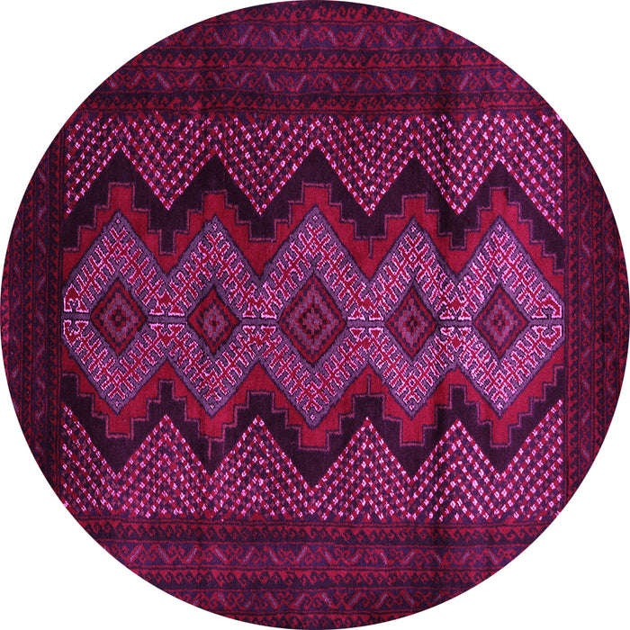 Round Machine Washable Southwestern Pink Country Rug, wshtr2360pnk