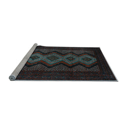 Sideview of Machine Washable Southwestern Light Blue Country Rug, wshtr2360lblu