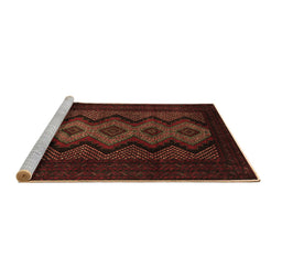 Sideview of Machine Washable Southwestern Brown Country Rug, wshtr2360brn