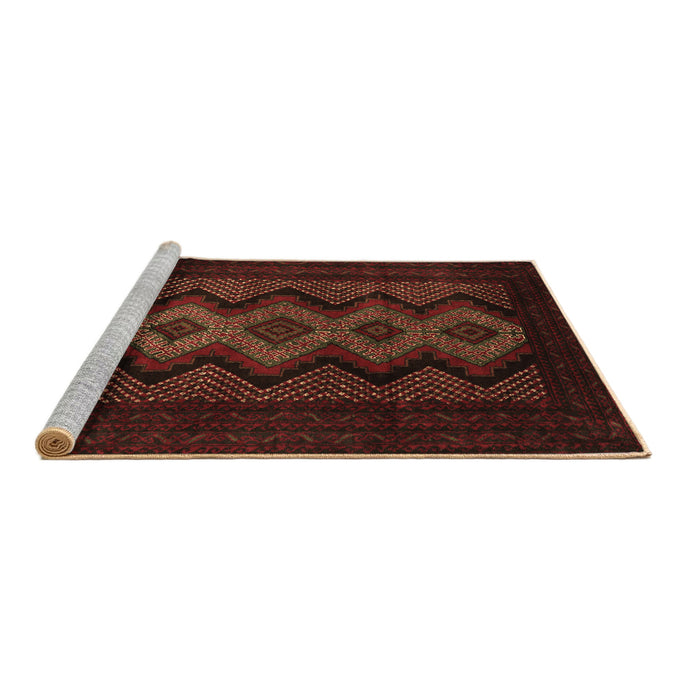 Sideview of Machine Washable Southwestern Brown Country Rug, wshtr2360brn