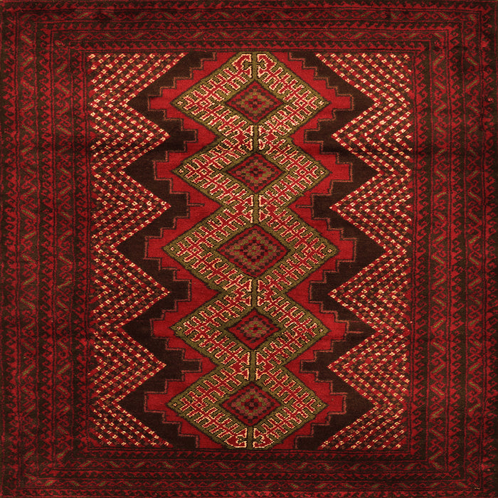 Round Machine Washable Southwestern Orange Country Area Rugs, wshtr2360org