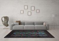 Machine Washable Southwestern Light Blue Country Rug, wshtr2360lblu