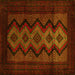 Square Southwestern Yellow Country Rug, tr2360yw