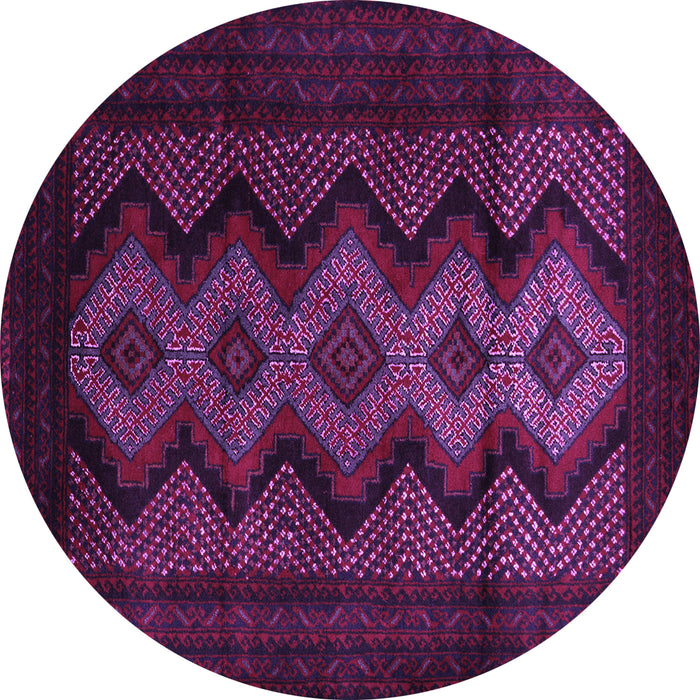 Round Southwestern Purple Country Rug, tr2360pur