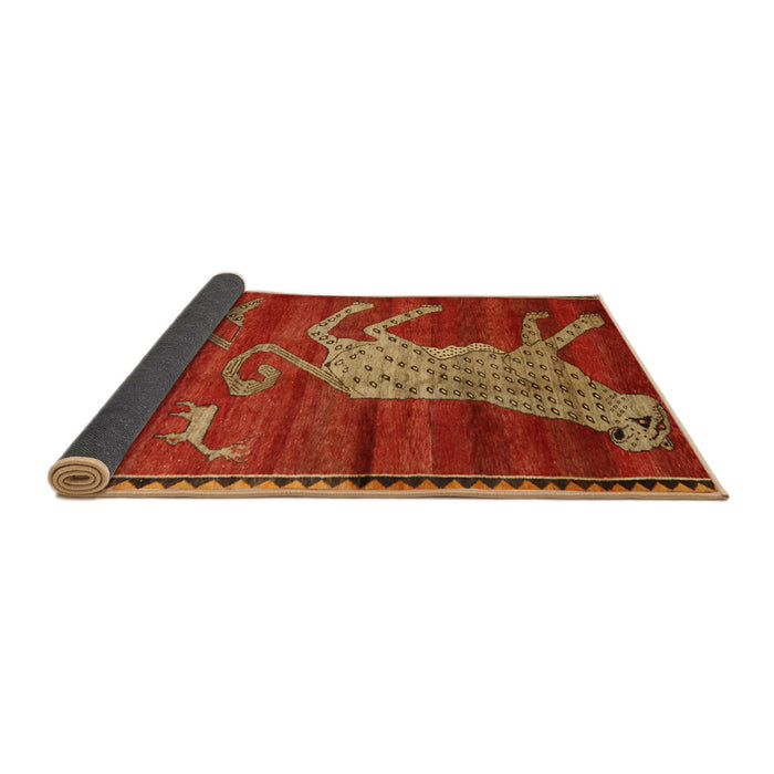 Sideview of Traditional Red Animal Rug, tr2361