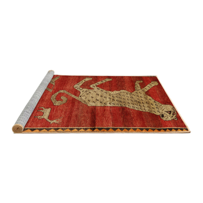 Sideview of Machine Washable Traditional Red Rug, wshtr2361