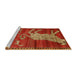 Sideview of Machine Washable Traditional Red Rug, wshtr2361