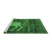 Sideview of Machine Washable Animal Emerald Green Traditional Area Rugs, wshtr2361emgrn