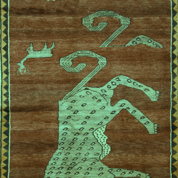 Animal Turquoise Traditional Rug, tr2361turq